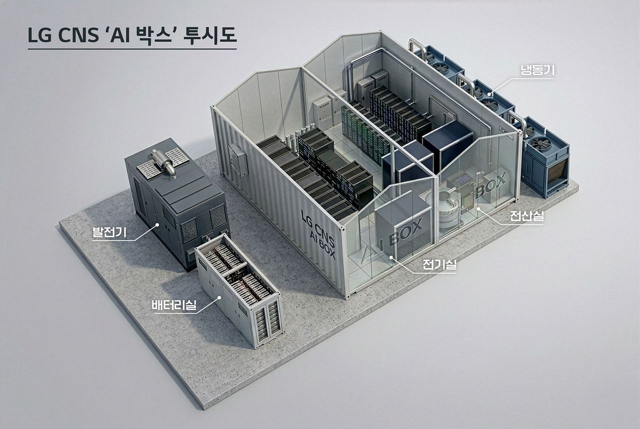 LG CNS가 구축 기간을 6개월 수준으로 단축할 수 있는 소형 인공지능(AI) 데이터센터 'AI 박스'를 출시했다고 5일 밝혔다. 사진 LG CNS