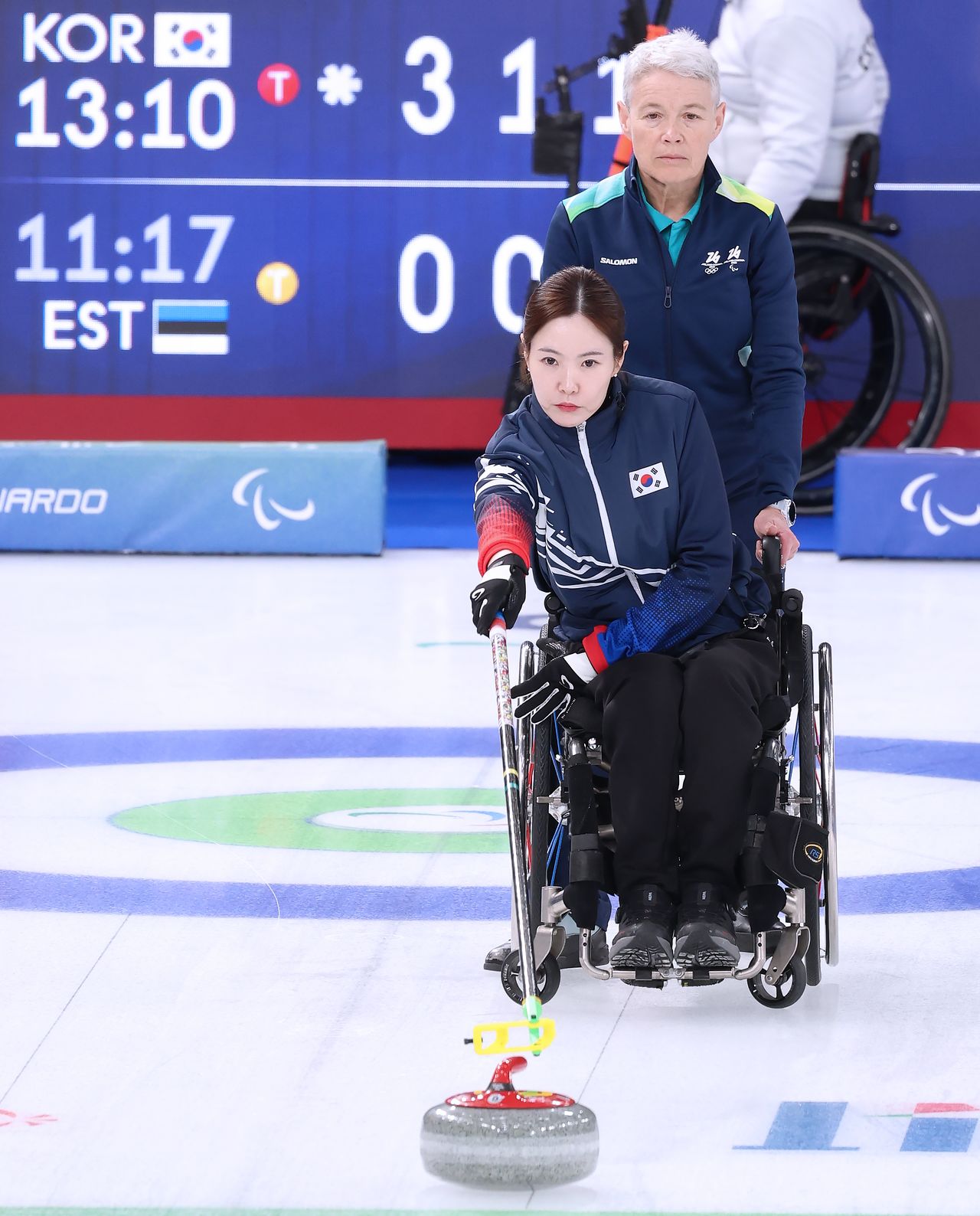 2026 밀라노·코르티나담페초 동계패럴림픽 휠체어컬링 믹스더블 준결승에 진출한 백혜진. 사진 대한장애인체육회