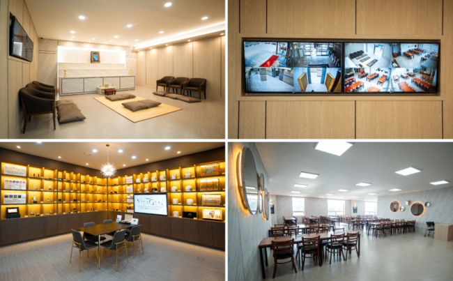 ▲(좌측 상단부터)여주국빈장례식장 빈소,빈소 모니터링시스템 비아젬 상담실,접객실/ 사진제공=보람그룹