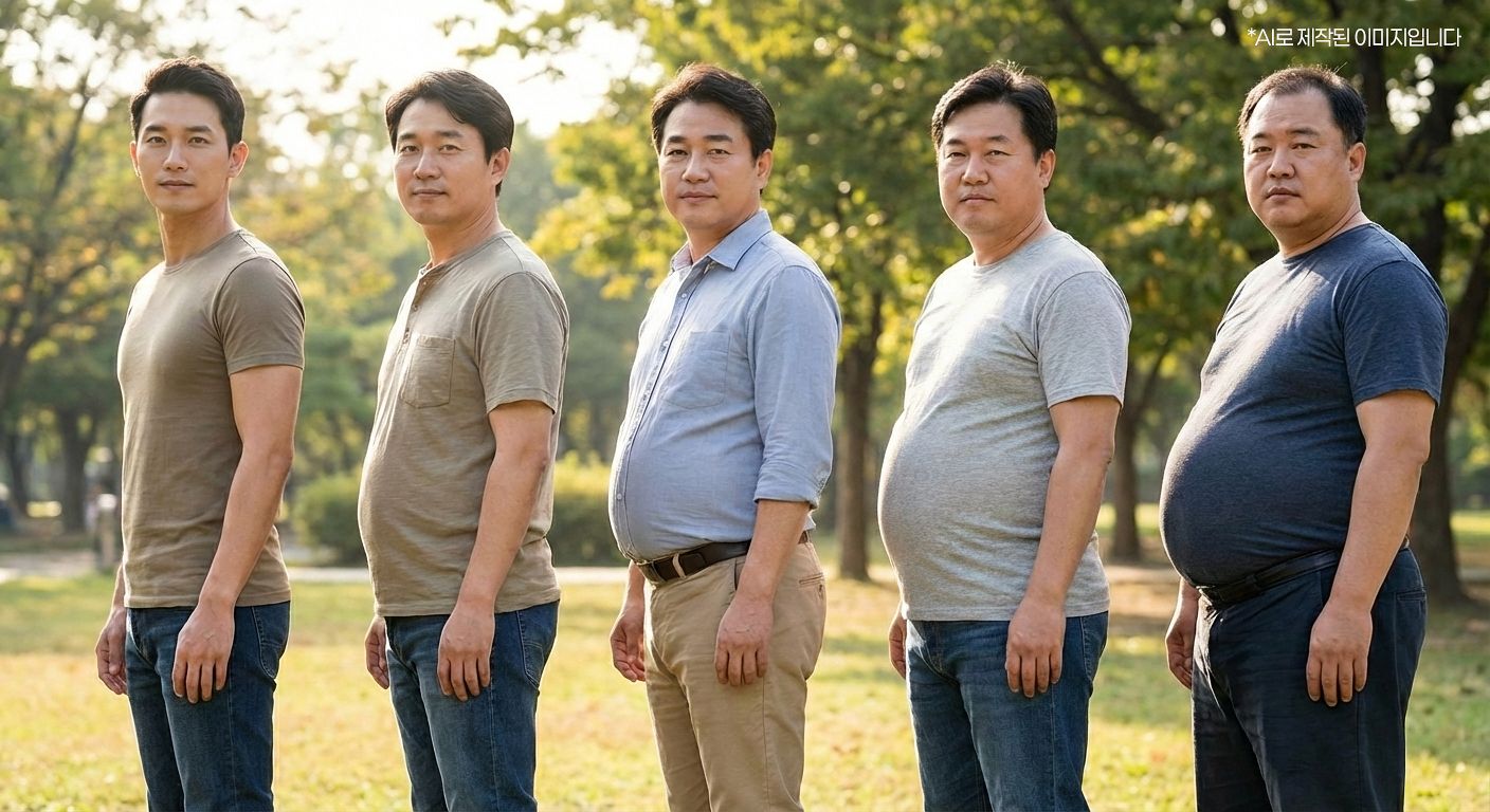 복부에 껴 있는 내장지방은 염증 신호를 끊임없이 찍어내는 공장이다. Gemini 생성 이미지. 