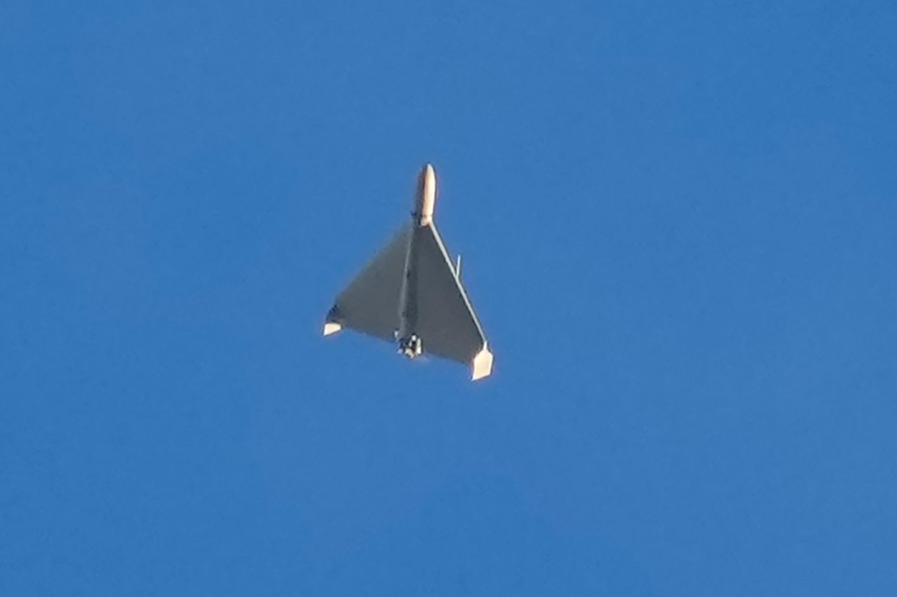 러시아가 우크라이나를 상대로 전장에서 운용 중인 이란제 샤헤드 자폭 드론. AP=연합뉴스