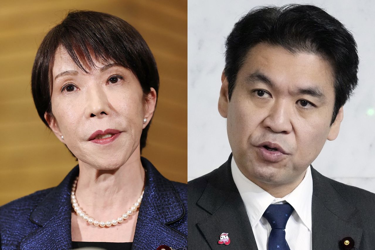 다카이치 사나에(일본) 일본 총리, 마쓰모토 요헤이 일본 문부과학상. AFP·교도=연합뉴스