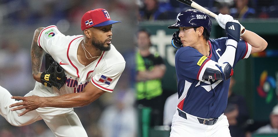 이정후(오른쪽)가 이끄는 한국 타선은 WBC 8강전에서 도미니카 선발 산체스(왼쪽)와 정면 충돌한다. [로이터=연합뉴스]
