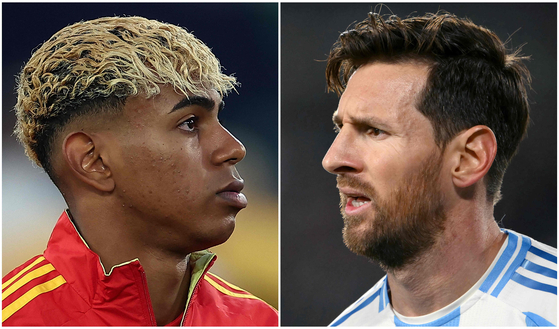 메시(오른쪽)와 야말 AFP=연합뉴스