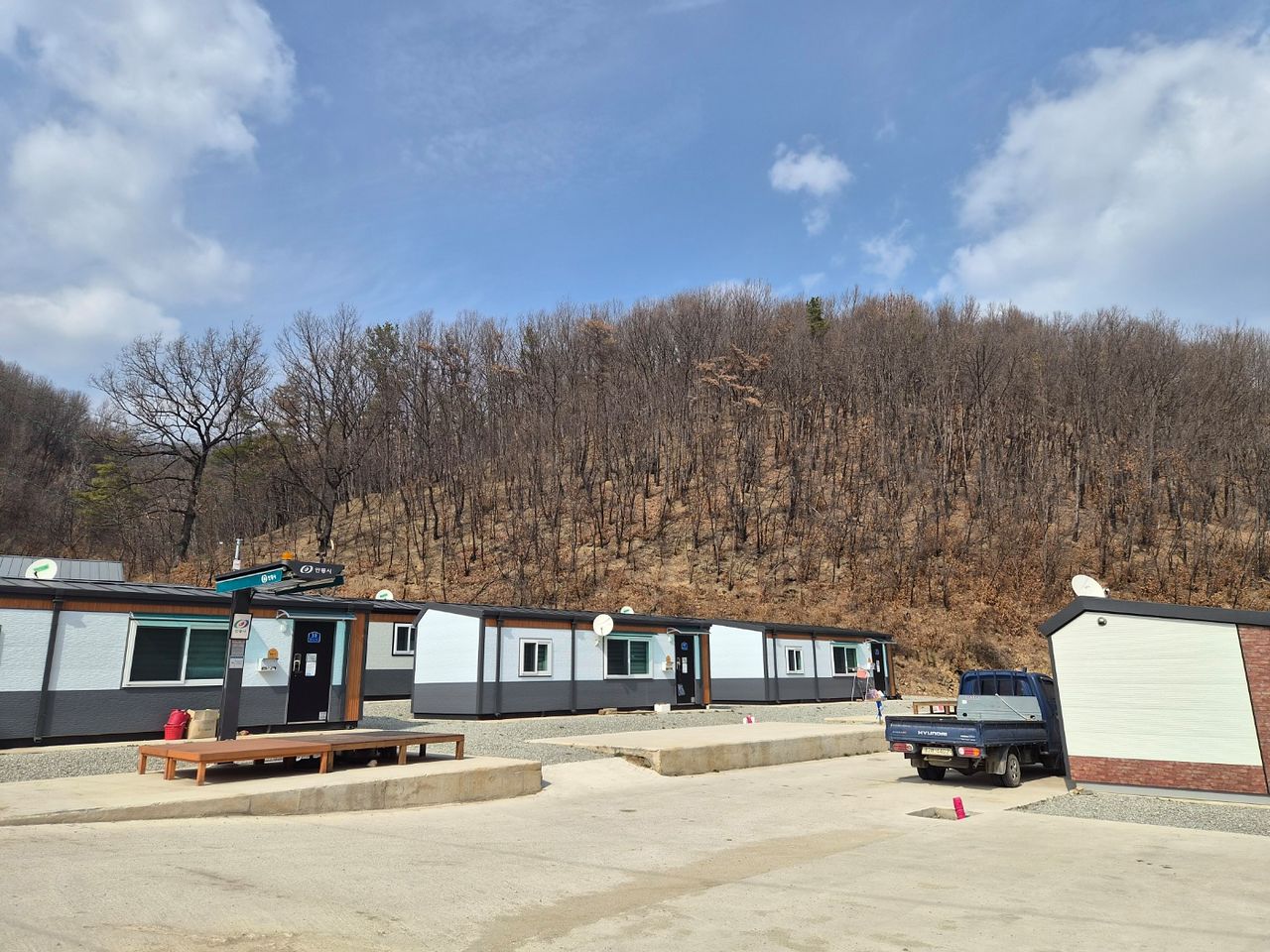 지난 16일 경북 안동시 일직면 원리 산불 이재민 임시조립주택 주거단지 모습. 김정석 기자