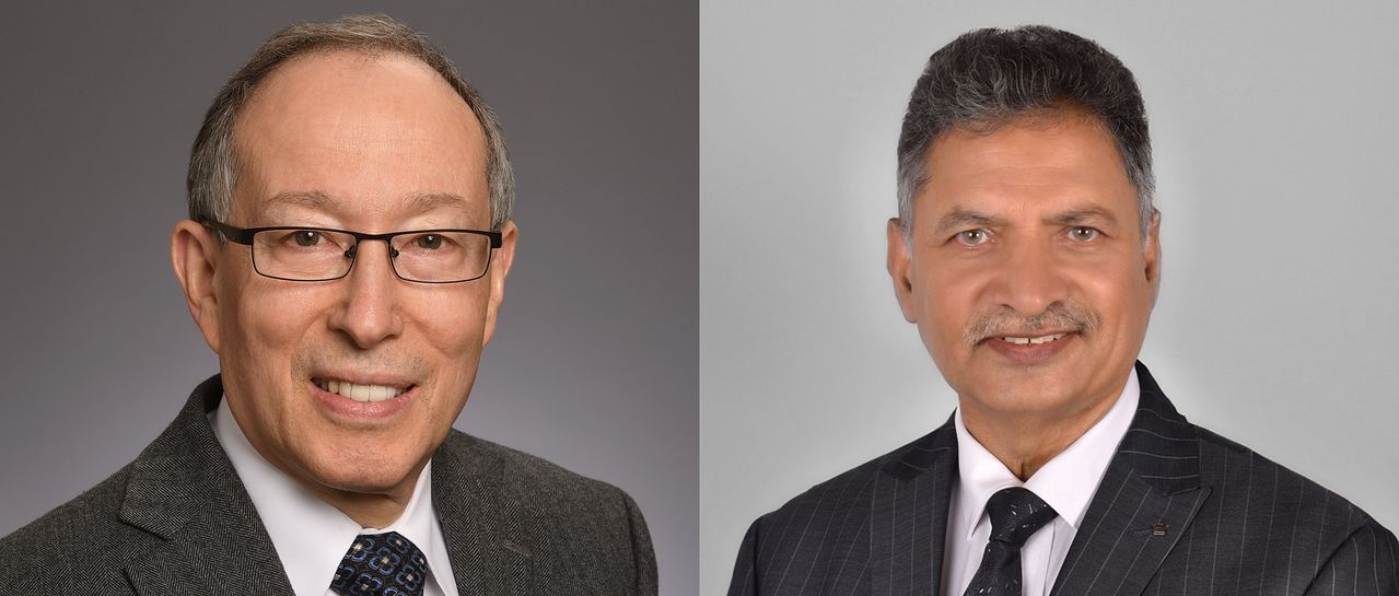 ‘2026 박만훈상’ 수상자로 선정된 월터 A. 오렌스타인 에모리대 명예교수(왼쪽)와 백신제조혁신연합(DCVMN)의 라진더 수리 최고경영자(CEO). 사진 SK바이오사이언스