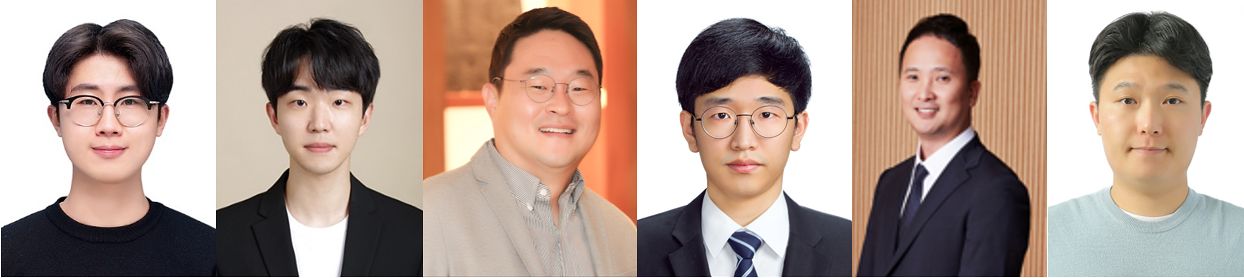 왼쪽부터 김동균 화공생명공학과 통합과정생, 정성현 화공생명공학과 통합과정생, 김정훈 화공생명공학과 교수, 송명준 신소재공학과 학생, 박성민 신소재공학과 교수, 한국전자기술연구원 박고등 통합과정학연생