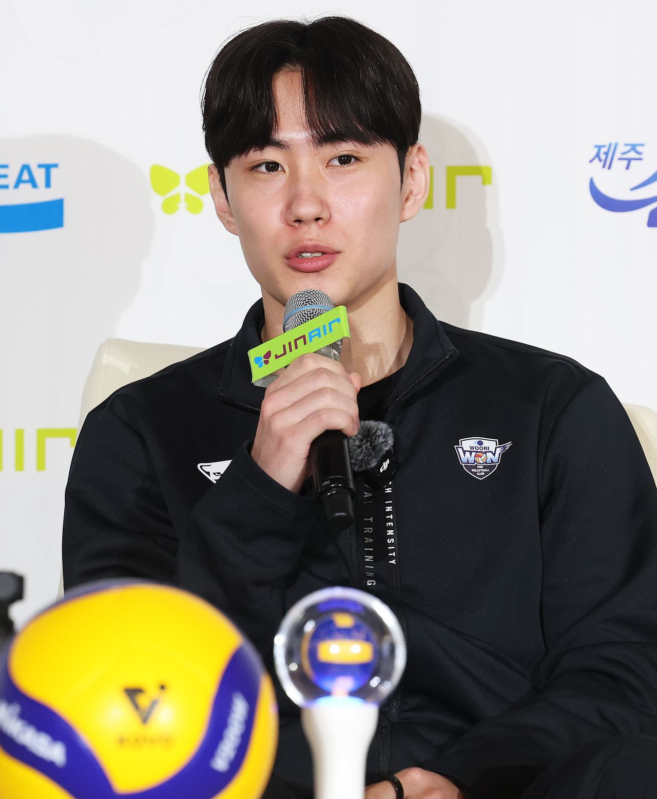 준플레이오프를 앞둔 소감을 밝히는 우리카드 한태준. 뉴스1