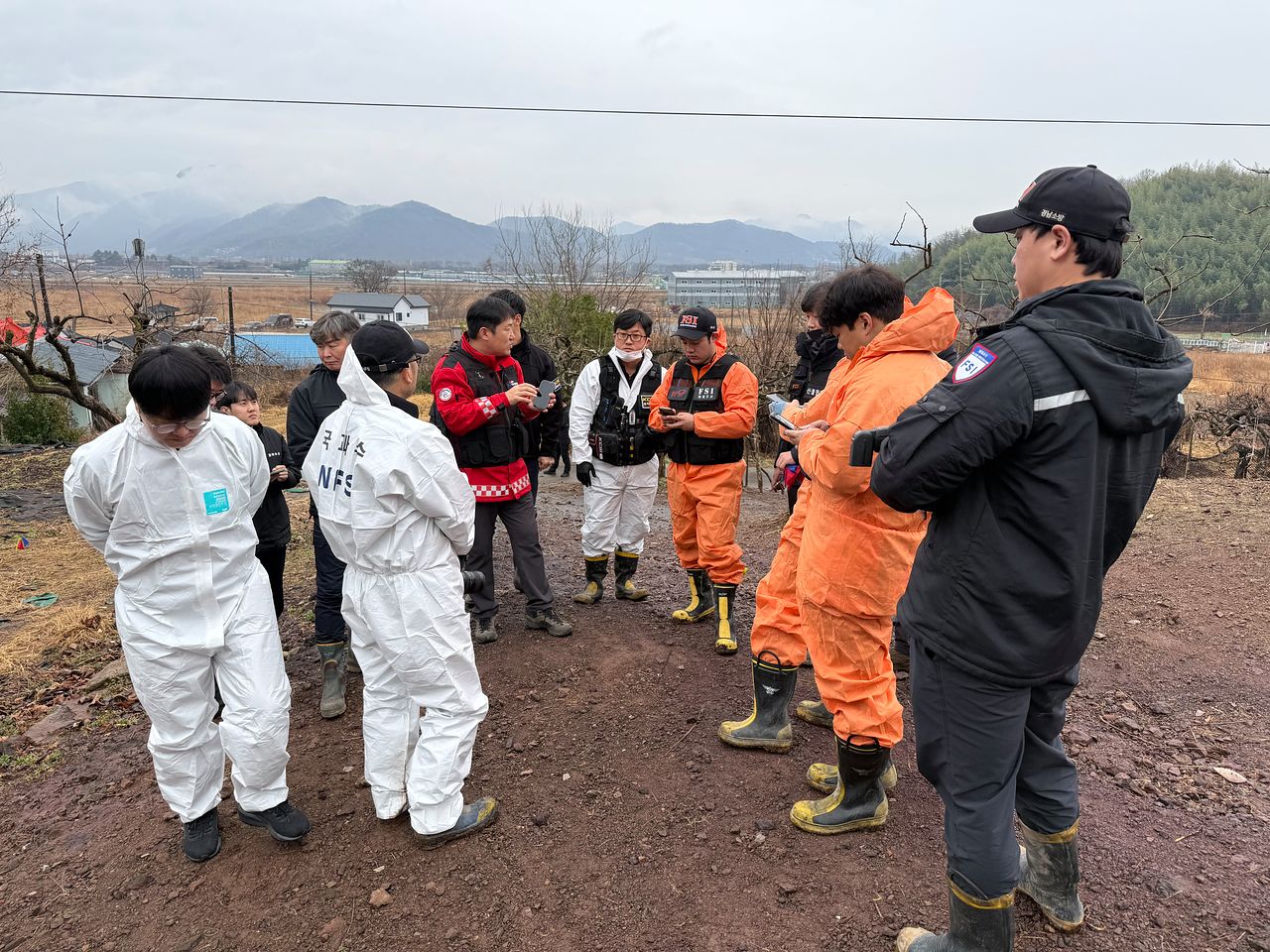 지난달 21일 발생한 경남 함양 산불현장에서 산림청 감식반과 국과수 요원 등이 감식 활동을 하고 있다. 사진 산림청