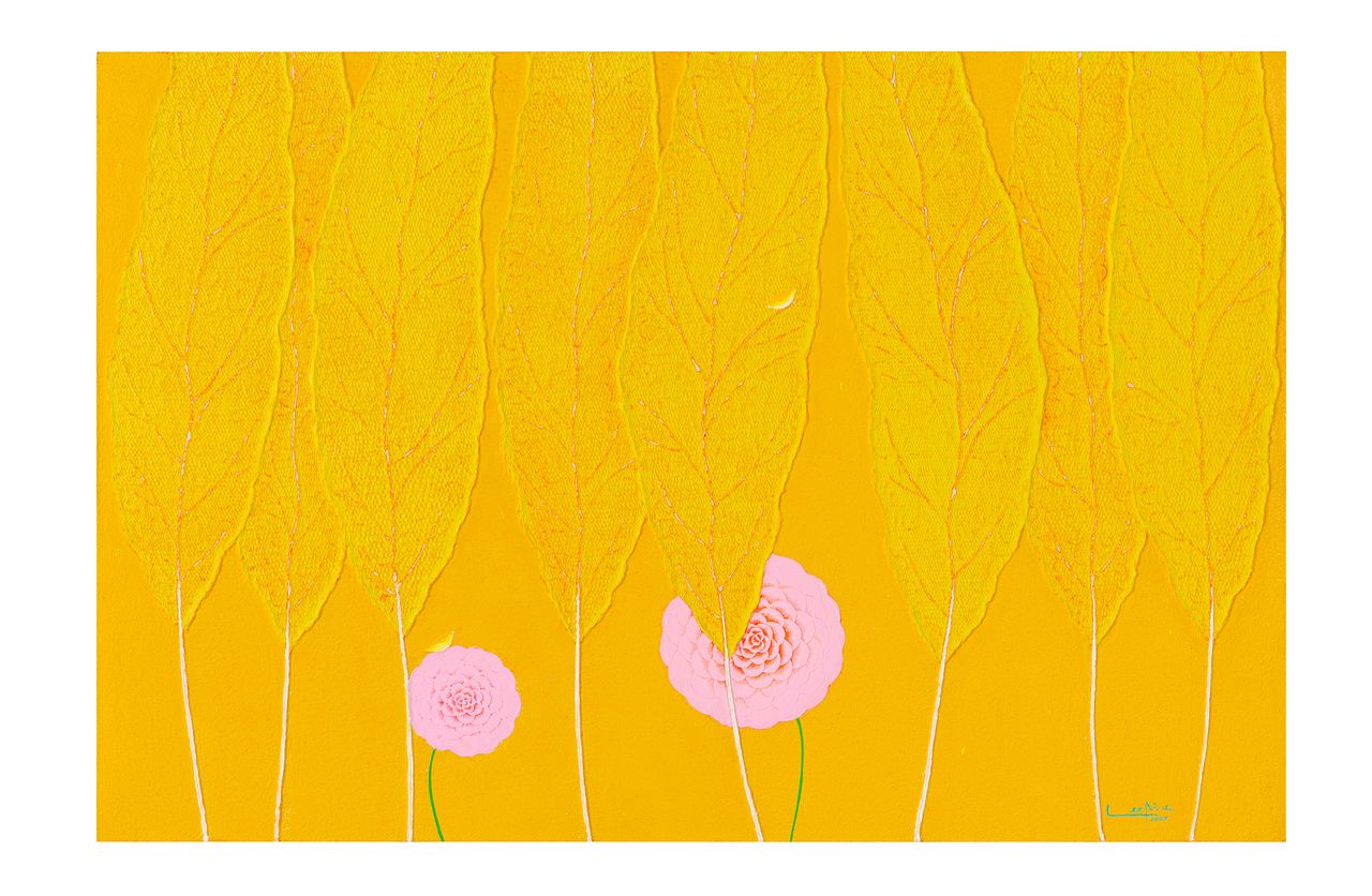 늘 함께여서 꿈꾸는 겁쟁이,80.3x53cmMixed media, 2025년, 작가 이미애