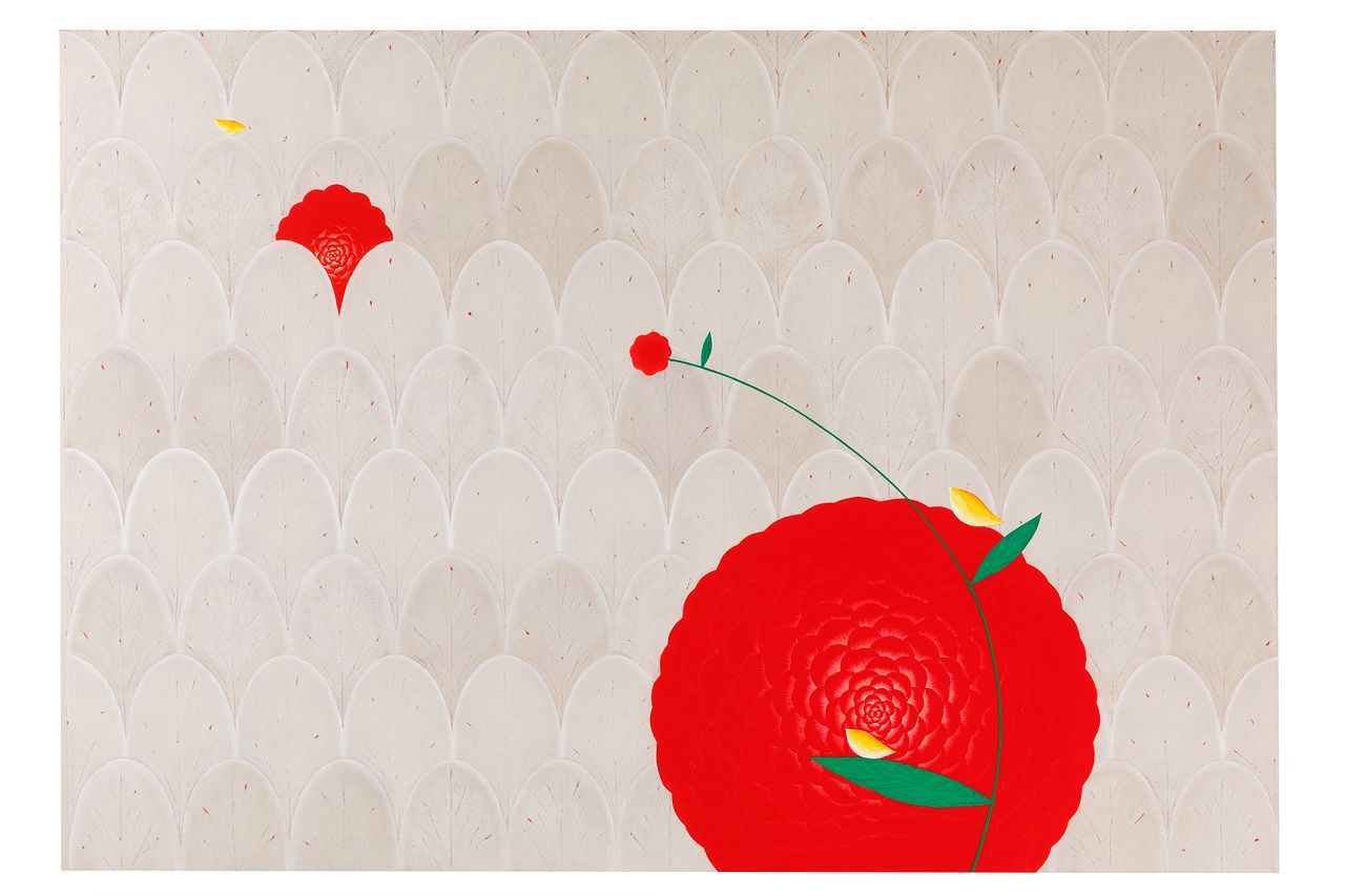 춤추듯 피어나-꿈꾸는 겁쟁이,162.2 x 112.1 cm Mixed media. 2026년, 작가 이미애