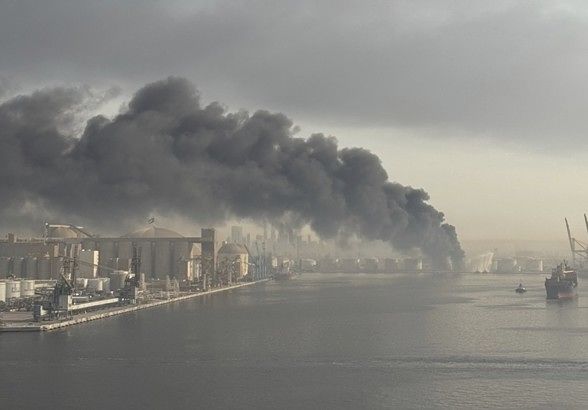선원이 촬영한 중동 사태 현장. 사진 전국해상선원노동조합연맹
