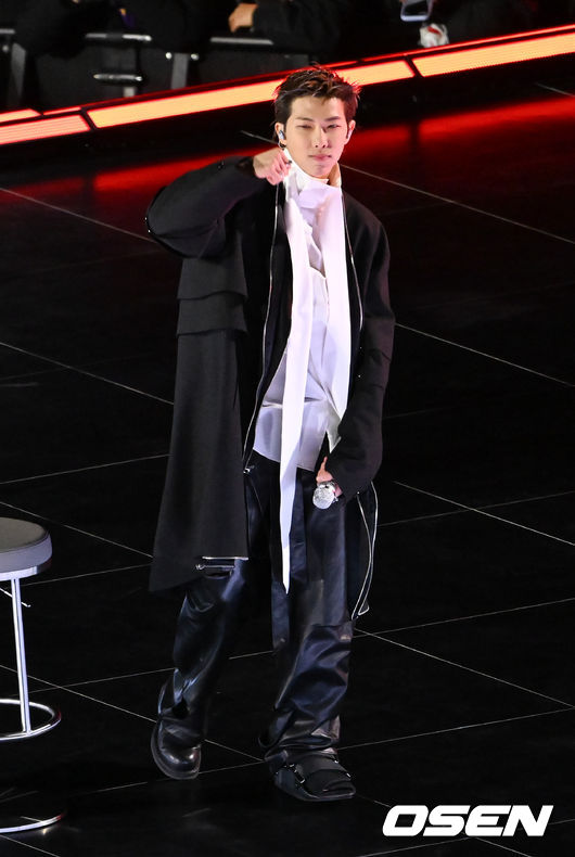 부상 투혼 발휘한 RM (사진=민경훈 기자)