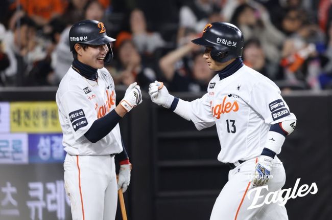 한화 이글스는 23일 대전 한화생명 볼파크에서 열린 2026 신한 SOL KBO리그 NC 다이노스와의 경기에서 11-4로 대승을 거뒀다. 이날 승리로 2연패를 끊은 한화는 시범경기 전적 5승6패를 만들었다. 한화 이글스 제공