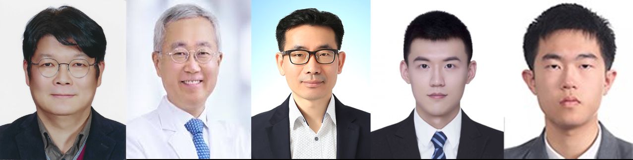 (왼쪽부터) 연세대 전기전자공학과 안종현 교수, 서울대 의과대학 정천기 교수, 홍콩 성시대 신경과학과 양성칠 교수, 연세대 전기전자공학과 슈 듀오, 홍주영 박사과정생