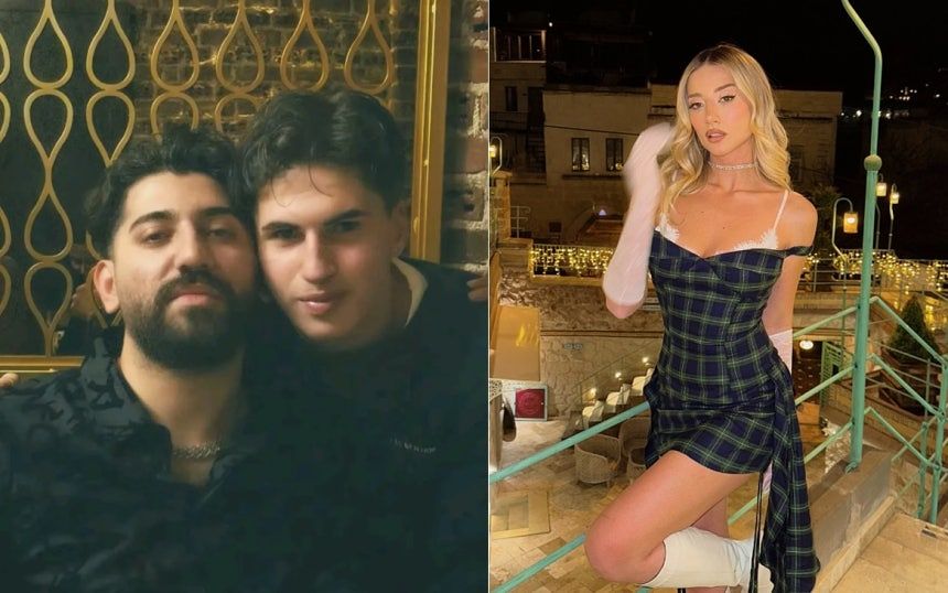 사망한 축구선수 쿤닥츠(왼쪽 사진 오른쪽)와 친구인 래퍼 잔바이, 잔바이의 옛 여자친구인 칼라이즈오을루. 인스타그램 캡처=연합뉴스