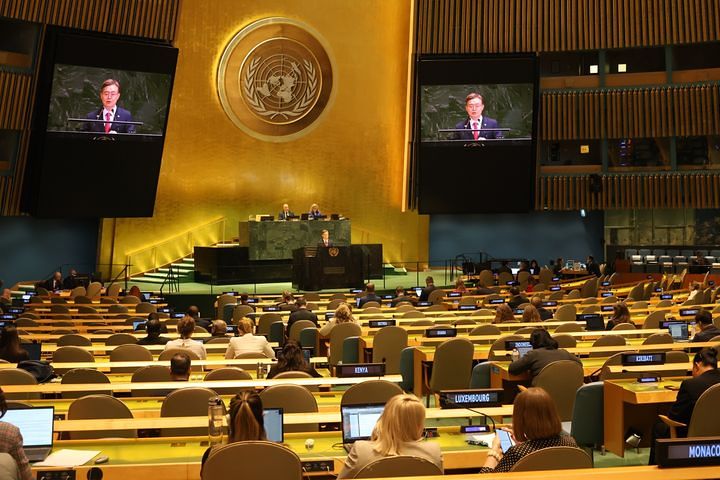 유엔총회에서 북한의 인권 침해·위반 문제 해결을 위한 고위급회의가 지난해 5월 20일(현지시간) 진행되고 있다. 뉴시스