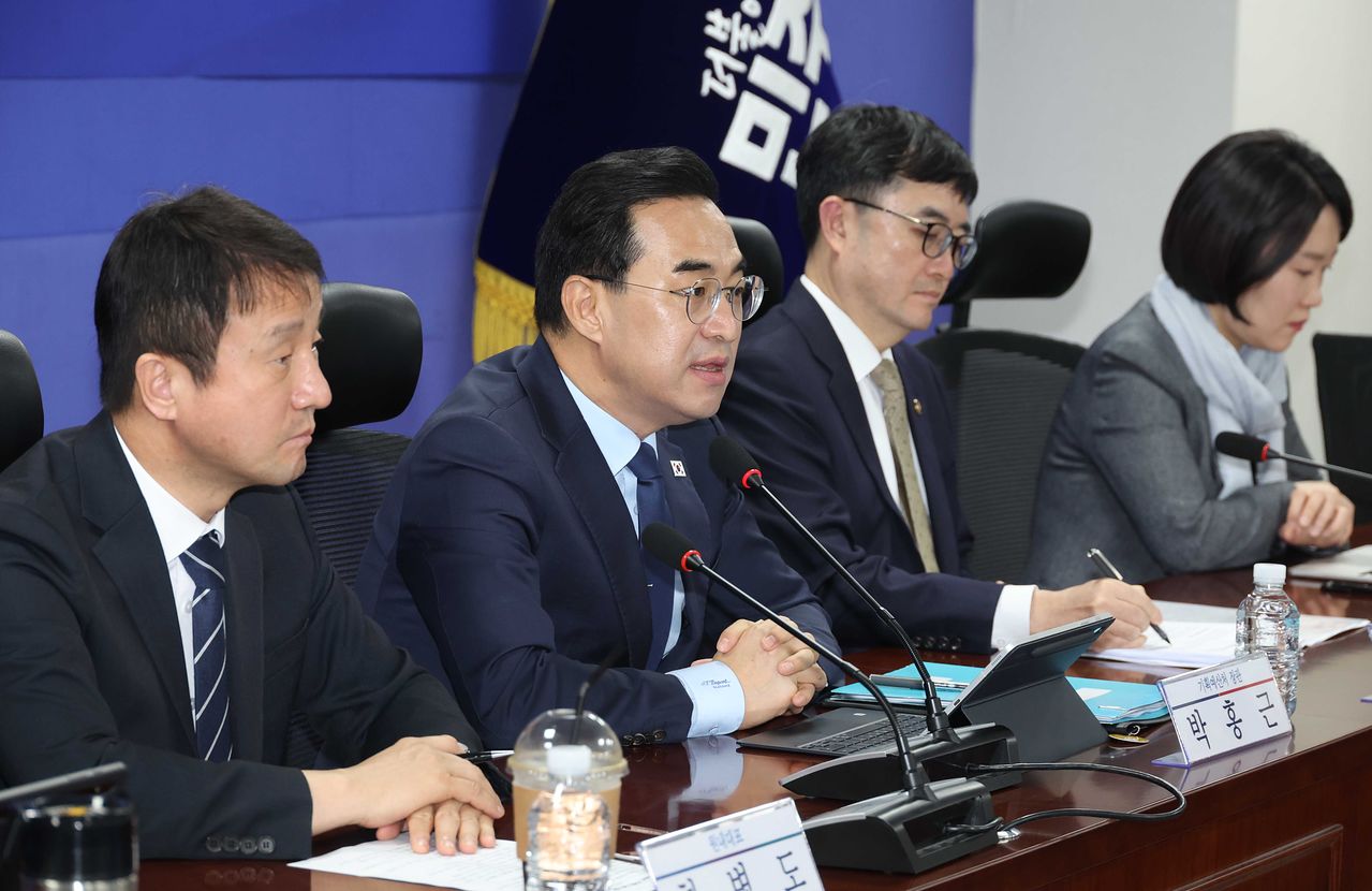 박홍근 기획예산처 장관이 26일 오전 서울 여의도 국회 의원회관에서 열린 2026년 추가경정예산안 당정협의에서 발언을 하고 있다. 뉴시스