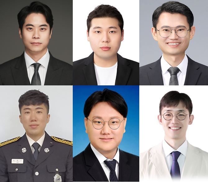 연구진 사진. △(윗줄 왼쪽부터) 고려대 인공지능학과 이창희 교수(교신저자), 고려대 인공지능대학원 석사과정 황민영(공동1저자), 서울특별시 보라매병원 심장혈관흉부외과 최홍재 박사(공동1저자) △(아랫줄 왼쪽부터) 인천소방본부 김현수 소방경, 중앙대 AI학과 김준영 교수, 서울성모병원 응급의학과 배우리 교수