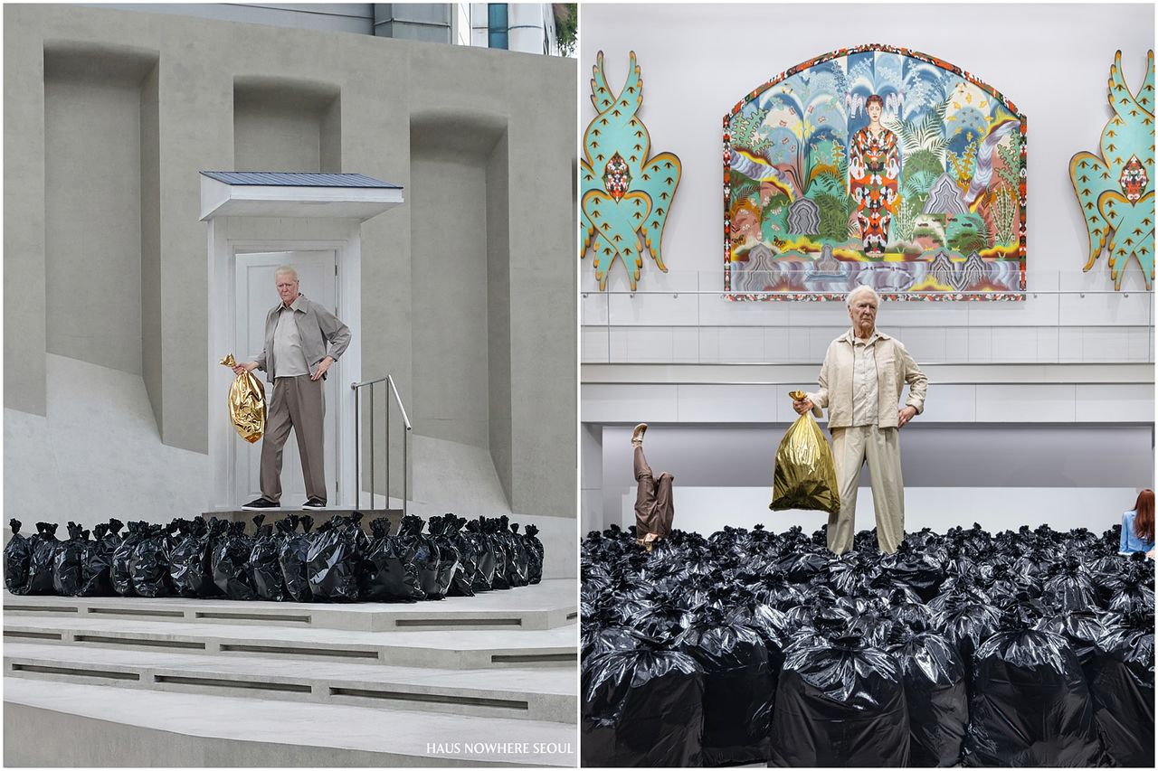 젠틀몬스터·탬버린즈·누데이크 등을 산하에 둔 아이아이컴바인드의 성수 사옥, 하우스 노웨어에 설치된 맥스 시덴토프의 작품 'More is More'. 사진 아이아이컴바인드