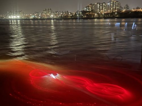 27일 저녁 한강 크루즈에서 스포티파이가 주최한 전세계 아미(방탄소년단 팬클럽)들을 위한 행사 '스윔사이드'가 진행됐다. 연합뉴스