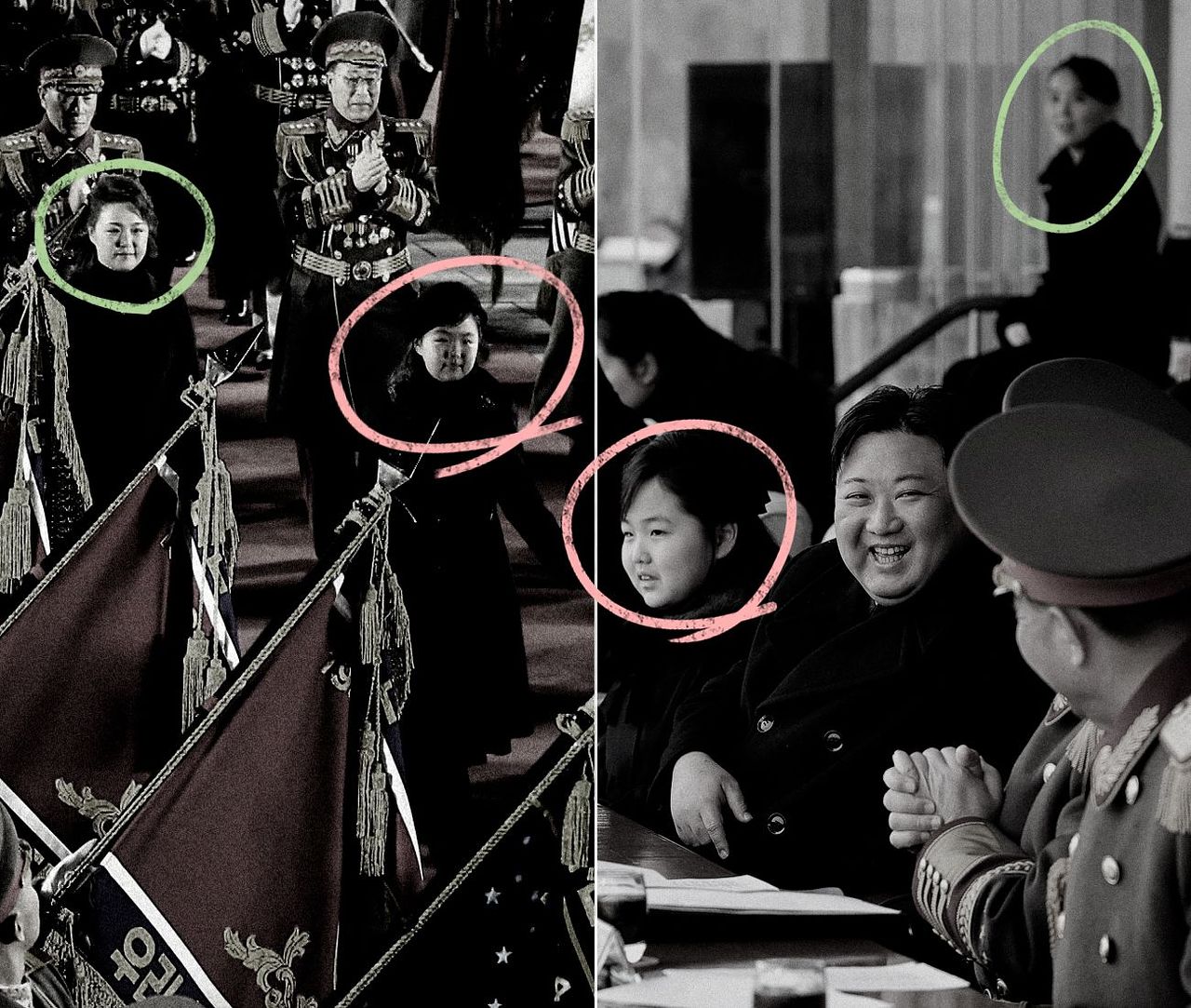 채 교수는 "최근 북한 언론에 등장하는 리설주, 김여정이 김주애 뒤를 따르는 모습 등은 모두 고도의 계산이 들어간 연출"이라고 설명했다. 그래픽 이나윤