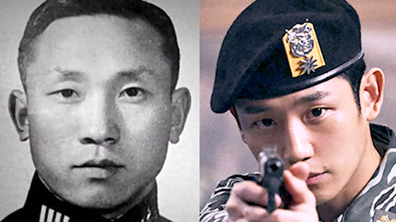 (왼쪽부터) 고 김오랑 육군 중령과 영화 '서울의 봄'에서 오진호 소령을 연기한 배우 정해인. 사진 JTBC 캡처, 플러스엠 엔터테인먼트