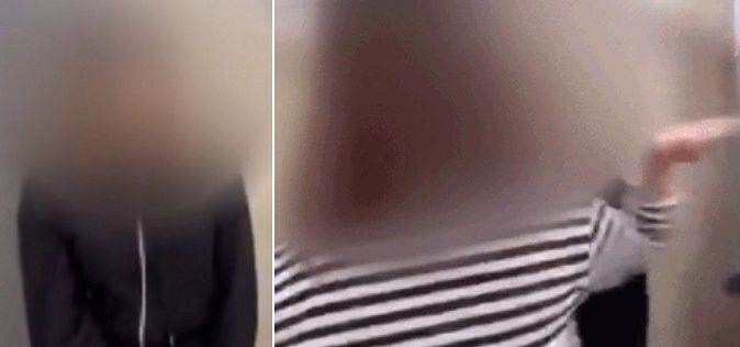 지난 3일 전북 전주시 한 중학교에서 신입생이 선배 4명에게 집단폭행을 당했다. 사진은 피해 여중생 뺨을 때리는 A양. 사진 JTBC ‘사건반장’ 캡처