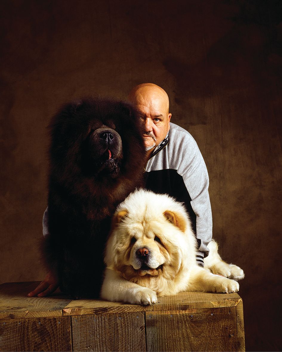 사자와 곰을 연상시키며 찡그린 얼굴이 귀여운 차우차우는 검푸른 혀와 짧고 뻣뻣한 걸음걸이가 특징이다.