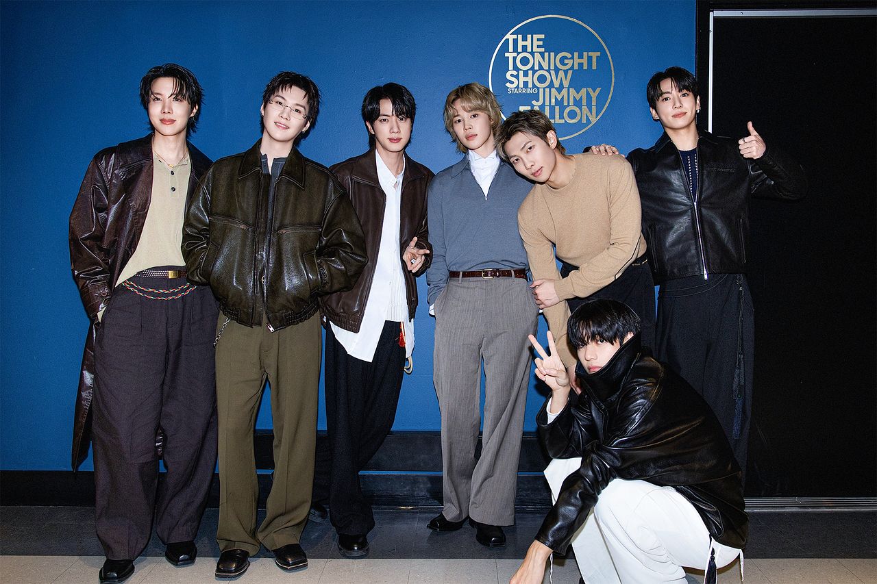 방탄소년단(BTS)이 지난 26~27일 양일간 미국 NBC '더 투나잇 쇼 스타링 지미 팰런' 토크쇼에 출연했다. 정규 5집 '아리랑'(ARIRANG) 발매 이후 첫 공식 토크쇼다.[사진 빅히트뮤직]