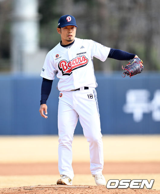 [OSEN=이대선 기자] 두산 타무라 2026.03.14 /sunday@osen.co.kr