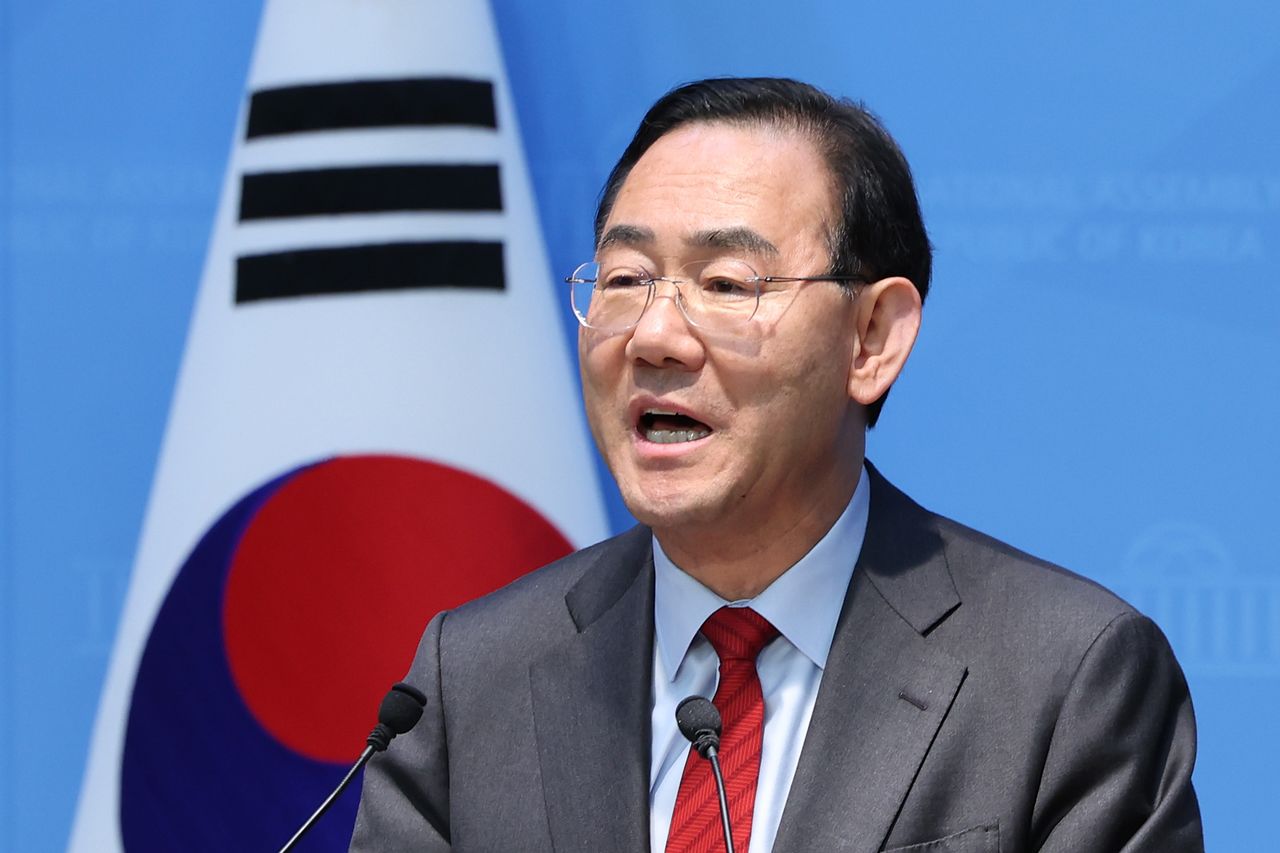 6.3 지방선거 국민의힘 대구시장 경선에서 컷오프(공천 배제)된 주호영 의원이 지난 8일 서울 여의도 국회 소통관에서 컷오프 관련 기자회견을 하고 있다. 뉴스1