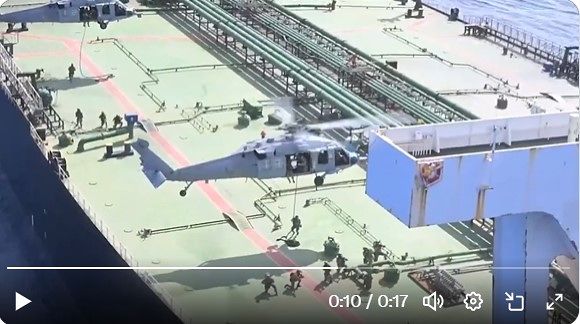 미 국방부(전쟁부)는 23일(현지시간) X(옛 트위터)에 인도양에서 이란산 원유를 싣고 항해하던 유조선을 나포한 사실을 밝히며, 관련 영상을 공개했다. 미 국방부 X