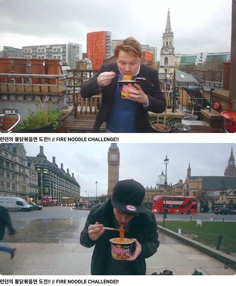 유튜브 채널 '영국남자'에 올라온 '파이어 누들 챌린지.' 조회수 1148만회를 기록했다. 유튜브 화면 캡처