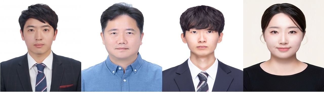 (왼쪽부터)연구 개발자인 남기훈 선임, 하윤철 책임, 김영오 선임, 임소정 학생연구원