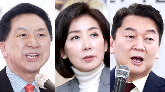 왼쪽부터 김기현 의원, 나경원 의원, 안철수 의원.