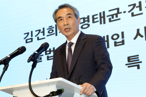 김건희 여사 관련 의혹을 수사한 민중기 특검이 지난해 12월 29일 오전 수사결과를 발표하고 있다. 강정현 기자. 
