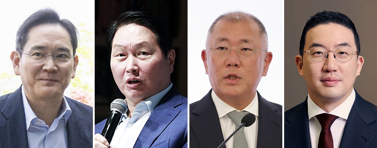 이재용, 최태원, 정의선, 구광모(왼쪽부터)