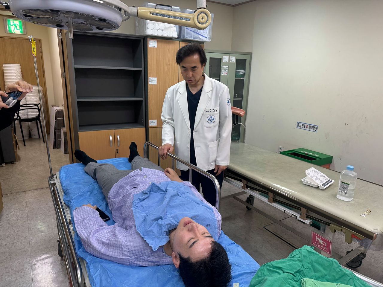 정이한 개혁신당 부산시장 후보가 병원에서 입원 치료를 받고 있다. 뉴스1 