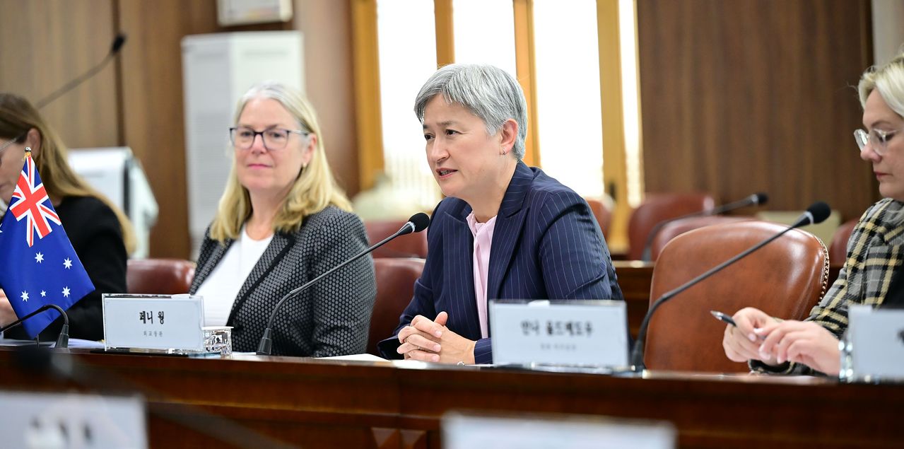 페니 웡 호주 외교장관이 30일 오후 서울 종로구 외교부 청사에서 열린 한-호주 외교장관 회담에서 발언하고 있다. 사진 외교부