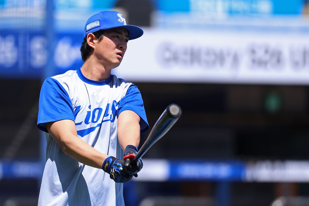 5일 대구 삼성라이온즈파크에서 열리는 키움 히어로즈전을 앞두고 타격 훈련을 하는 삼성 구자욱. 사진 삼성 라이온즈