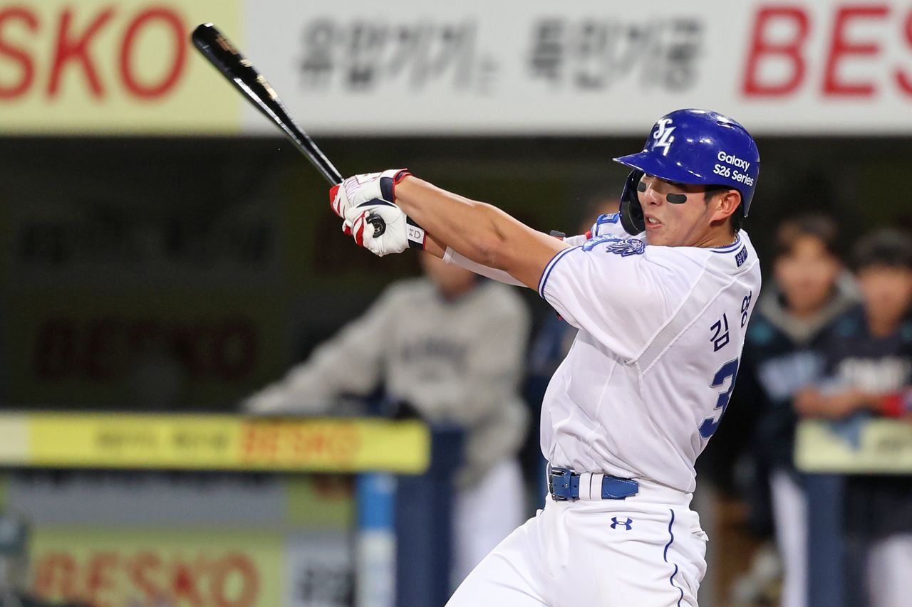 햄스트링 부상에서 복귀 준비를 하고 있는 삼성 김영웅. 사진 삼성 라이온즈