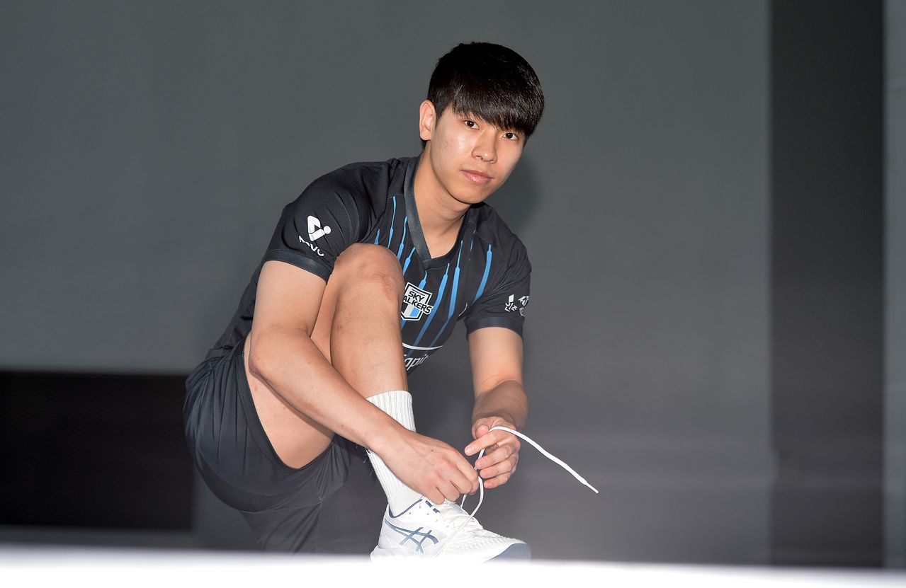 다가오는 시즌 준비에 한창인 현대캐피탈 리베로 박경민. 김성태 객원기자