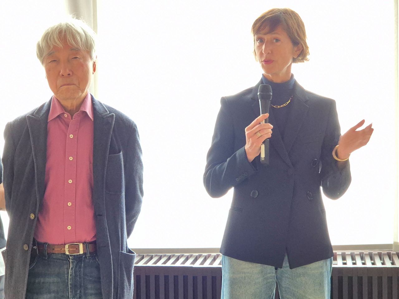 베니스와 뉴욕에서 이우환 회고전을 기획한 미국 디아재단 제시카 모건 디렉터(오른쪽). 베니스=권근영 기자