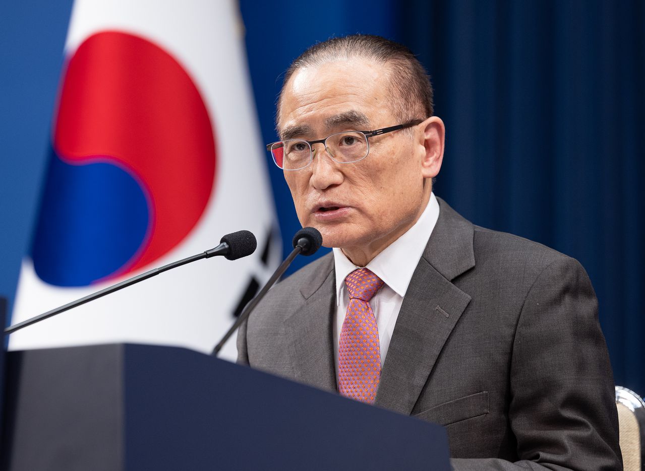 위성락 국가안보실장이 11일 청와대 춘추관에서 열린 기자간담회에서 발언을 하고 있다. 뉴스1