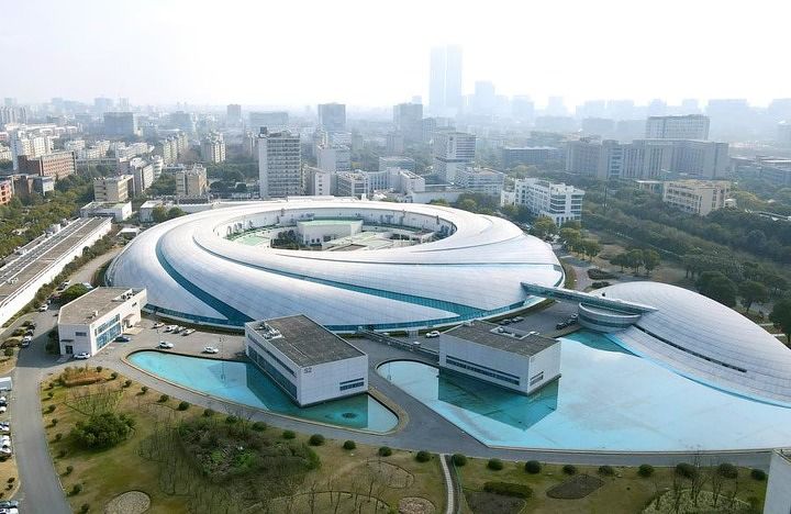 2024년 2월 27일 드론으로 내려다본 '상하이광원(上海光源)'. 신화통신