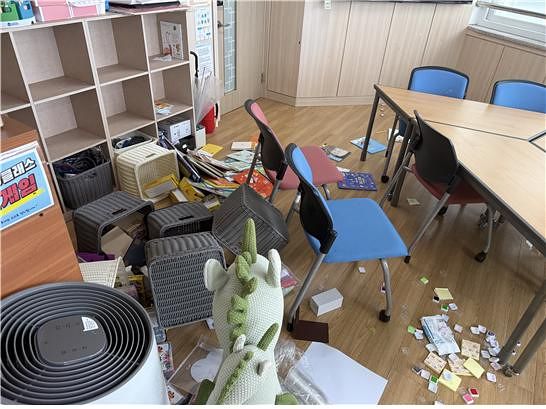 제주지역 교사 폭행 사건 당시 위클래스 현장. 사진 제주교사노동조합