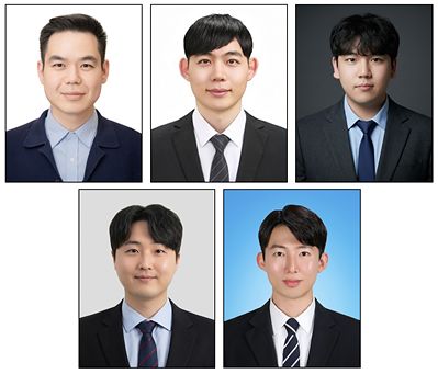 왼쪽 상단부터 유호천 교수, 한준규 교수, 서주형 박사와 왼쪽 하단부터 박태현 박사, 박준영 석박통합과정생.
