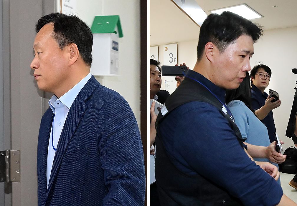 삼성전자 사측 대표교섭위원인 여명구 DS 피플팀장이 19일 정부세종청사 중앙노동위원회에서 열린 2차 사후조정 회의장으로 들어가고 있다. 최승호 삼성그룹 초기업노조 삼성전자지부 위원장이 19일 정부세종청사 중앙노동위원회에서 열린 2차 사후조정 회의에 참석하고 있다. 연합뉴스