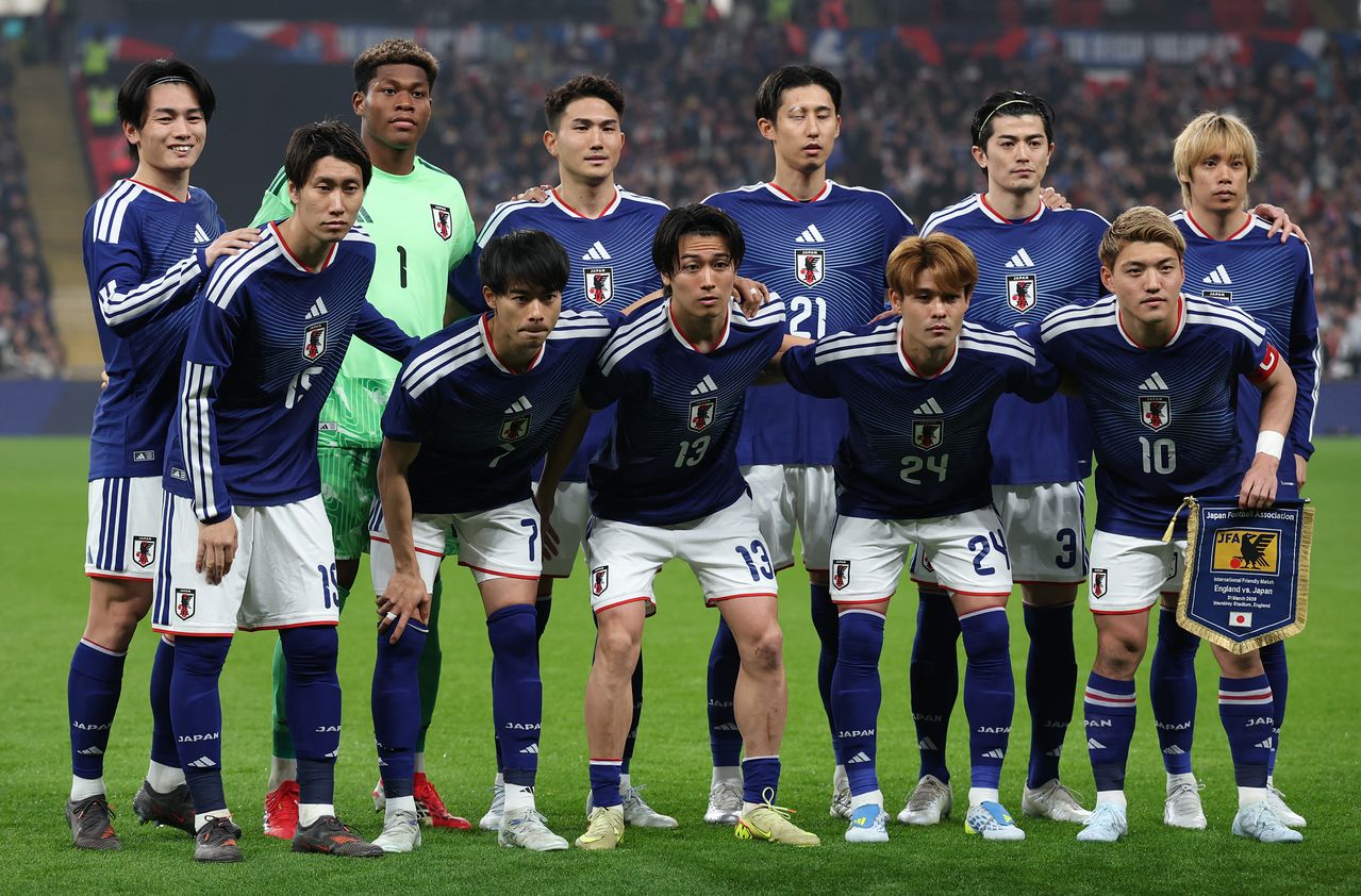 2026 북중미월드컵 조별리그 F조에 속한 일본 축구대표팀. 사진은 올초 잉글랜드 평가전 당시 대표팀. 로이터=연합뉴스